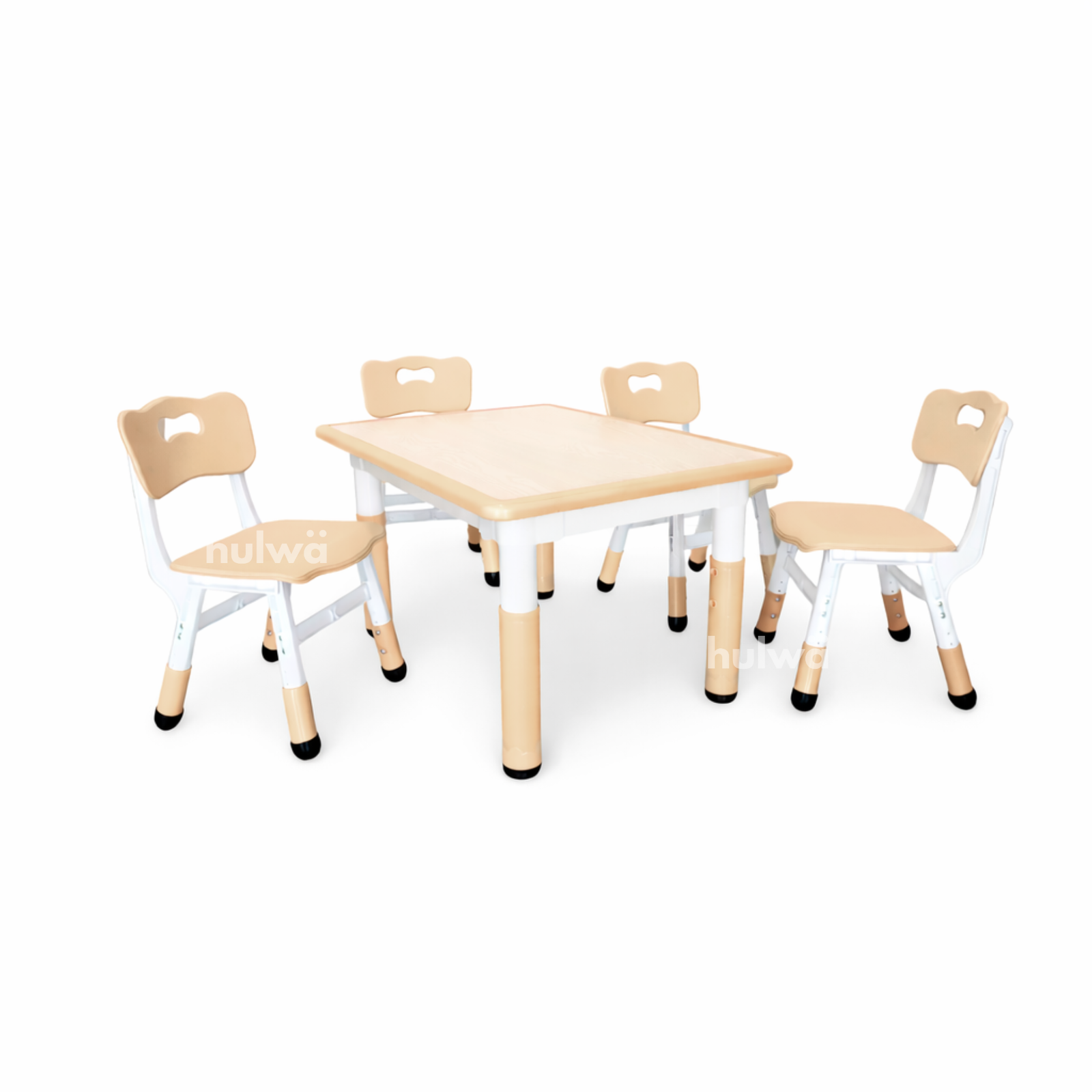 Meja Grafitti 80 x 60 + 4 Kursi Natural